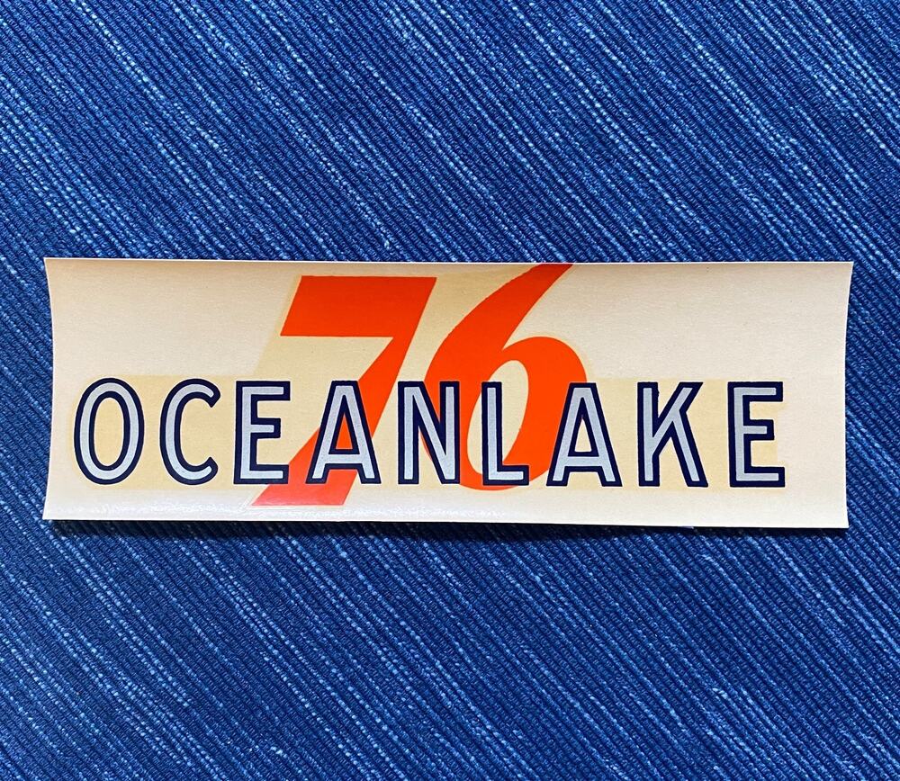Vintage Union 76 Oil Oceanlake Oregon Gas Station Water Decal Travel Souvenir